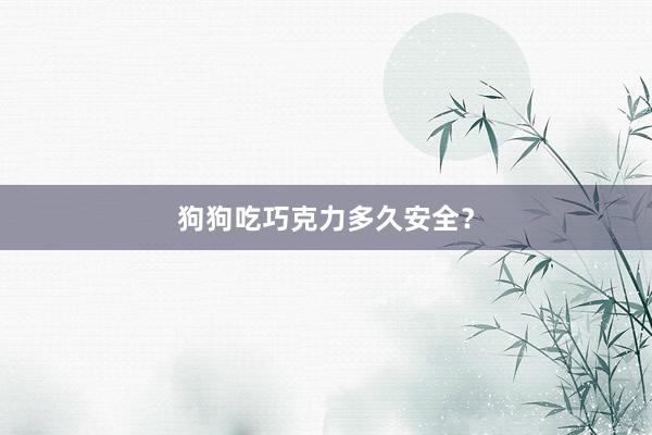 狗狗吃巧克力多久安全？